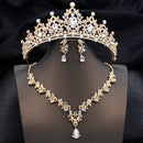 Conjuntos de tiaras azuis opala, conjunto de joias de noiva para princesa, coroa de casamento e colar, brinco, baile de aniversário, vestido, acessórios de fantasia