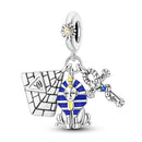 prata esterlina cor de ouro guardião leopardo chita animal balançar encantos contas pingente ajuste pulseira colar jóias diy