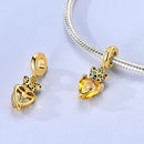 prata esterlina cor de ouro guardião leopardo chita animal balançar encantos contas pingente ajuste pulseira colar jóias diy