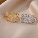 Anéis de zircão de camada dupla para mulheres ajustável banhado a ouro anel de aço inoxidável 2026 tendência casamento jóias estéticas aretes