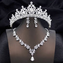 Conjuntos de tiaras azuis opala, conjunto de joias de noiva para princesa, coroa de casamento e colar, brinco, baile de aniversário, vestido, acessórios de fantasia