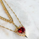 Colar de coração e espada - colares de casal - banhado a ouro 18k AÇO INOXIDÁVEL zircão anel de cristal pulseira colar conjunto de joias