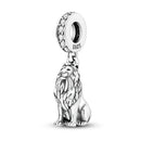 prata esterlina cor de ouro guardião leopardo chita animal balançar encantos contas pingente ajuste pulseira colar jóias diy