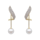 Novo clássico elegante imitação de pérola balançar brincos para mulheres cristal longo borla requintado gota brinco jóias de casamento