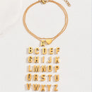 Tornozeleiras de aço inoxidável para mulheres, pulseira simples coração Boho Jewelry, 26 Letters, A-Z, acessórios de praia, verão