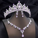 Conjuntos de tiaras azuis opala, conjunto de joias de noiva para princesa, coroa de casamento e colar, brinco, baile de aniversário, vestido, acessórios de fantasia
