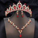 Conjuntos de tiaras azuis opala, conjunto de joias de noiva para princesa, coroa de casamento e colar, brinco, baile de aniversário, vestido, acessórios de fantasia