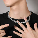 Colar de corrente de tênis UWIN com estrela gelada/pedras CZ cruzadas, gargantilha luxuosa da moda, joias de hip hop para presente