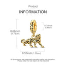 prata esterlina cor de ouro guardião leopardo chita animal balançar encantos contas pingente ajuste pulseira colar jóias diy