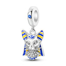 prata esterlina cor de ouro guardião leopardo chita animal balançar encantos contas pingente ajuste pulseira colar jóias diy
