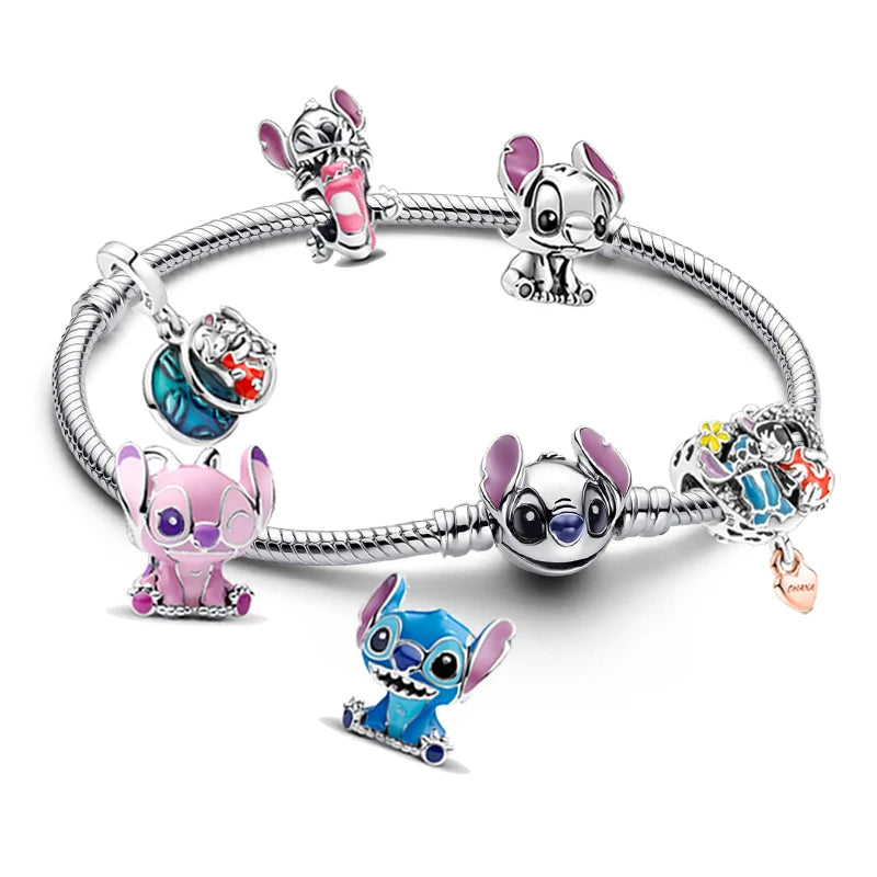 2025 novos encantos disney ponto colar & brincos plata de ley 925 prata pingente contas originais das mulheres pulseiras diy jóias presente