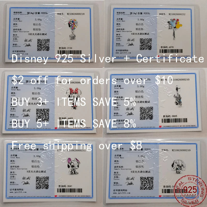 2025 novos encantos disney ponto colar & brincos plata de ley 925 prata pingente contas originais das mulheres pulseiras diy jóias presente