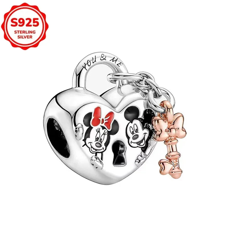 2025 novos encantos disney ponto colar & brincos plata de ley 925 prata pingente contas originais das mulheres pulseiras diy jóias presente