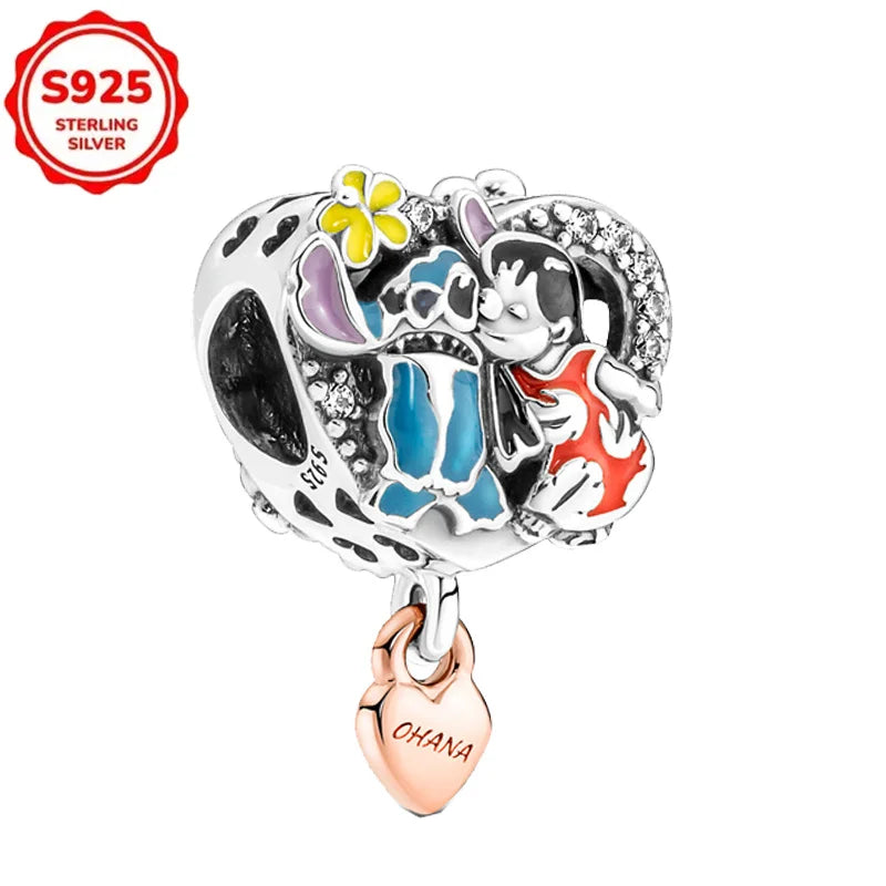 2025 novos encantos disney ponto colar & brincos plata de ley 925 prata pingente contas originais das mulheres pulseiras diy jóias presente